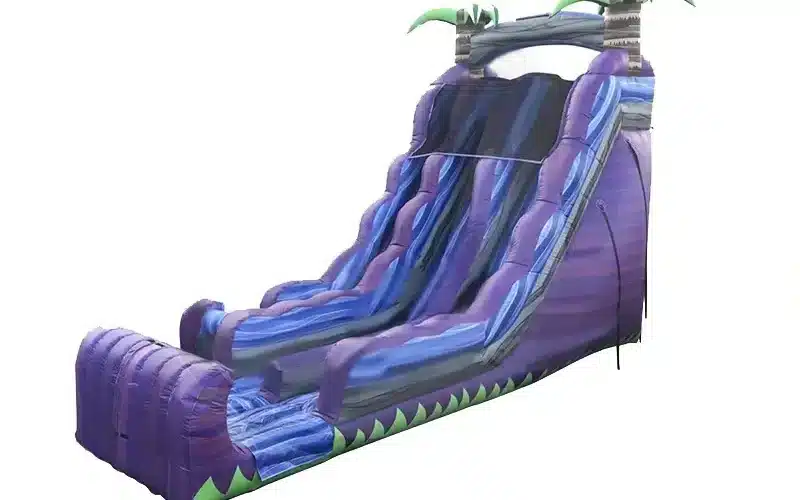 Purple Marble Dual Lane Inflatable Dry Slide